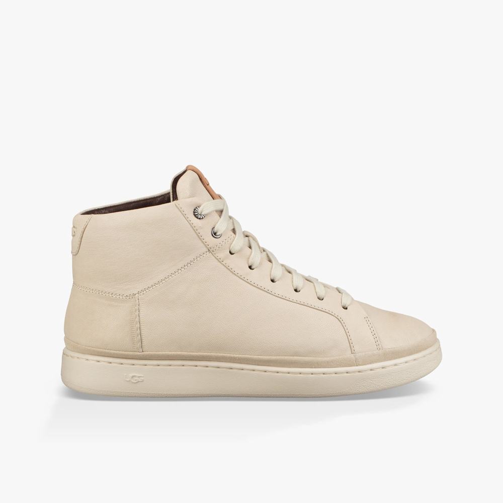 Basket UGG Cali Cuir High-Top Homme Blanche Soldes 533VNSAJ